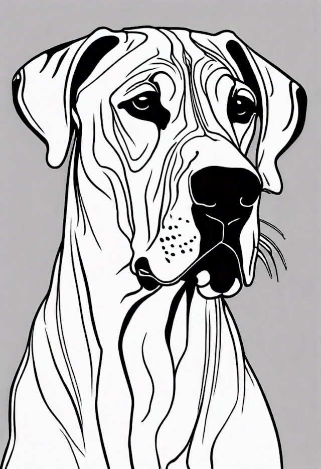A coloring page of Gentle Giant Great Dane Coloring Page