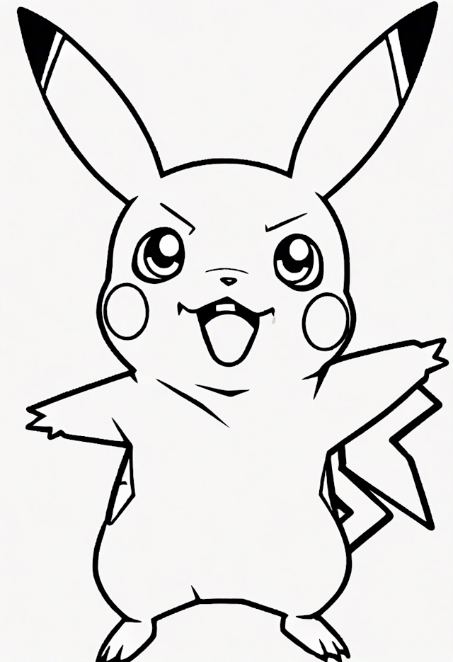 Pikachu Ready for Adventure Coloring Page