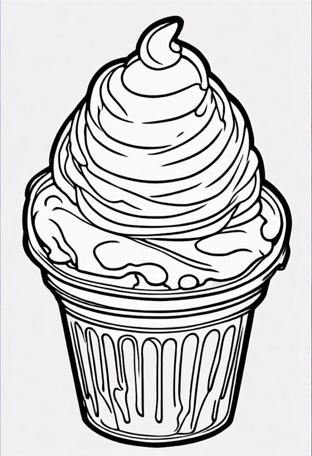 A coloring page of Cupcake Sweetness Coloring Page