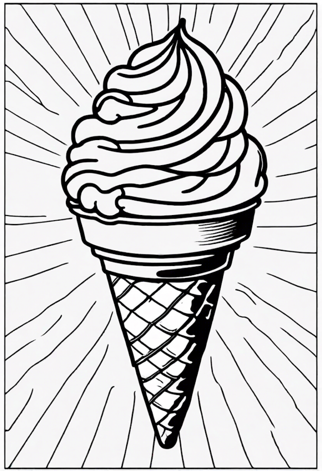A coloring page of Ice Cream Delight Coloring Page