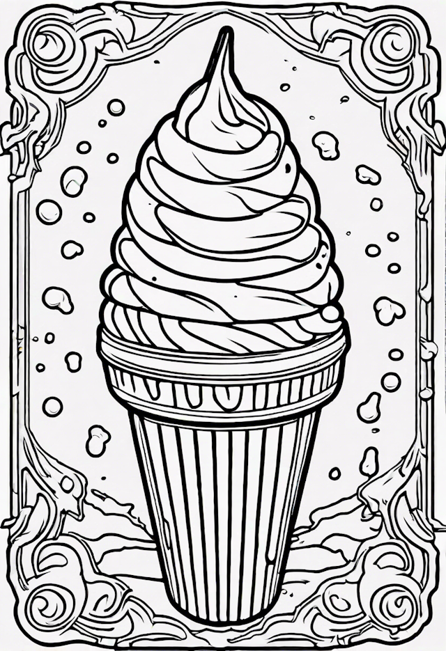 Ice Cream Delight Coloring Page