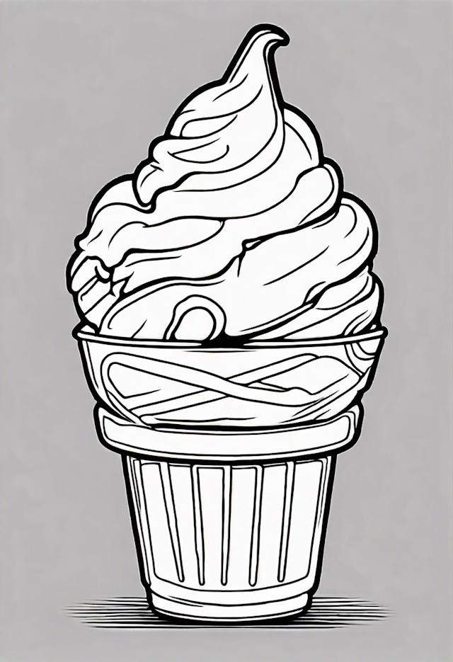 Ice Cream Swirl Delight Coloring Page