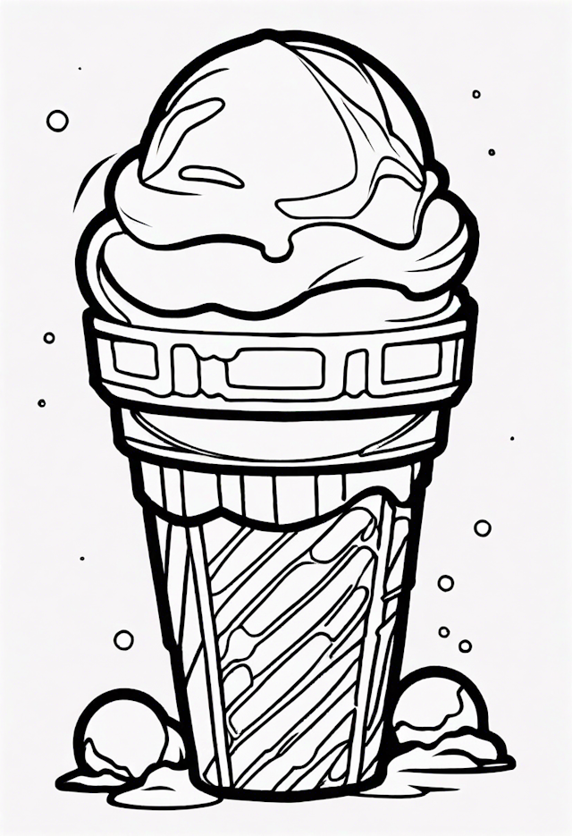 Ice Cream Delight Coloring Page