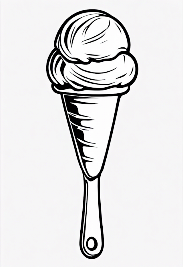 A coloring page of Ice Cream Cone Coloring Page