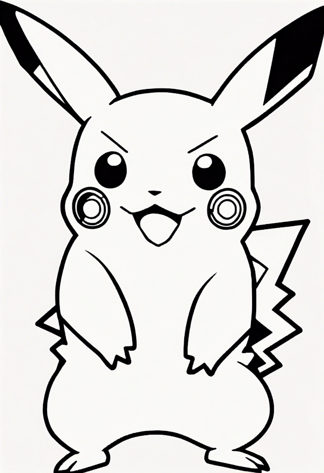 Pikachu Ready for Adventure Coloring Page