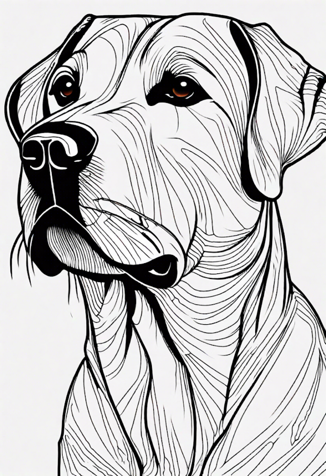 A coloring page of Majestic Labrador Coloring Page