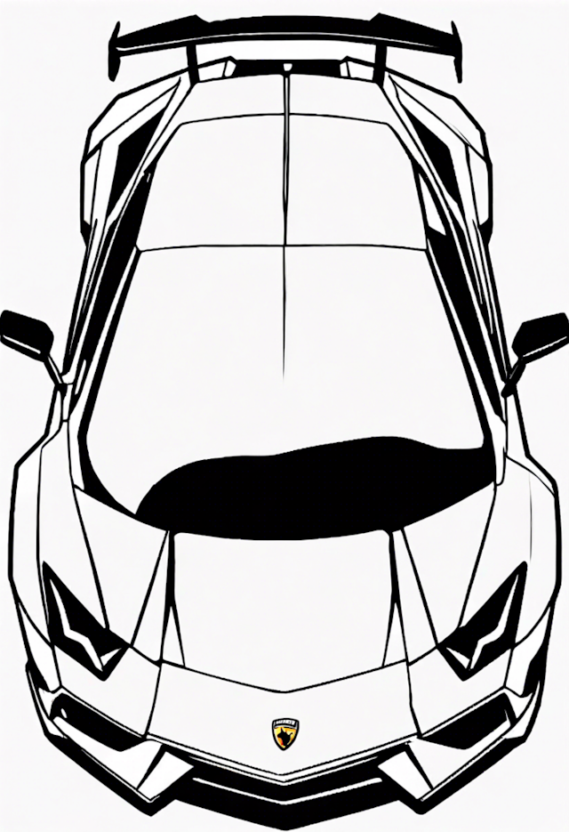 A coloring page of Supercar Coloring Fun: Lamborghini Edition
