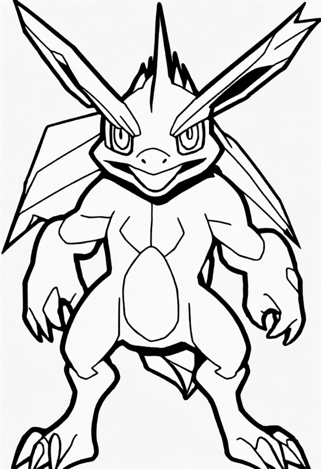 A coloring page of Sceptile Coloring Page Adventure
