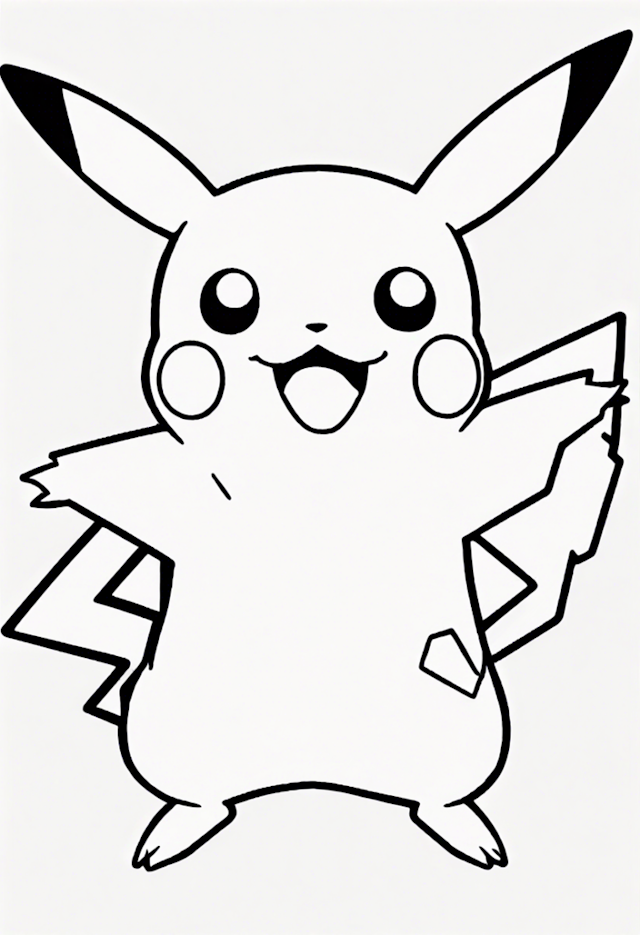 A coloring page of Pikachu Coloring Fun!