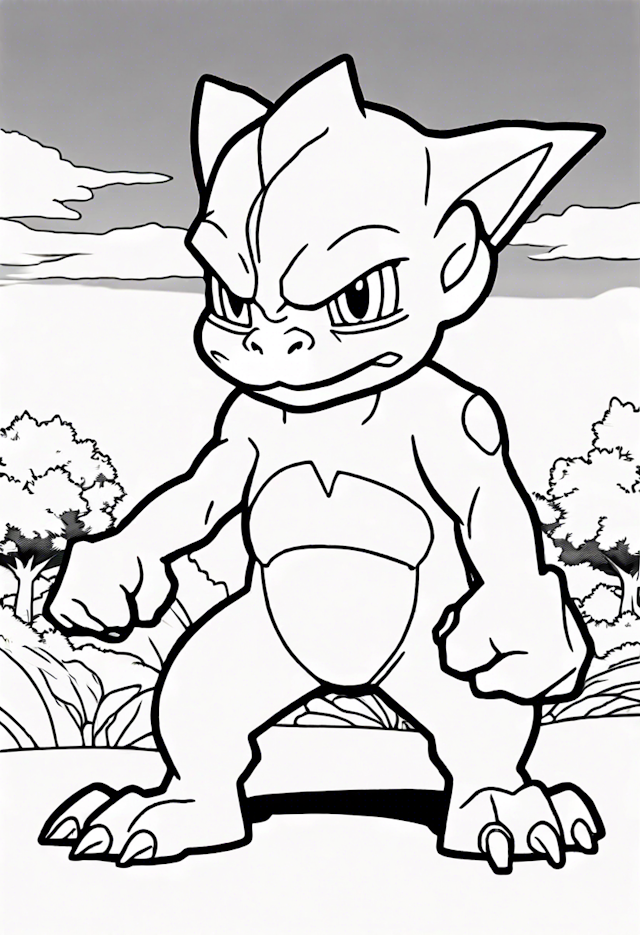 Charmeleon in the Wild Coloring Page