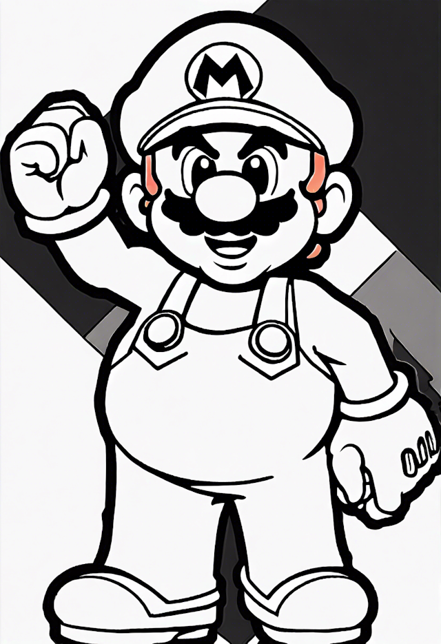 Mario in Action Coloring Page