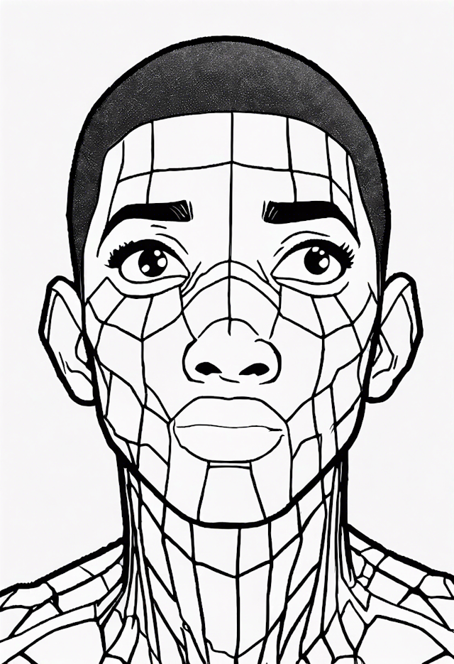 Geometric Face Art Coloring Page