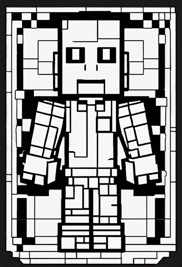 A coloring page of Minecraft Character Coloring Page