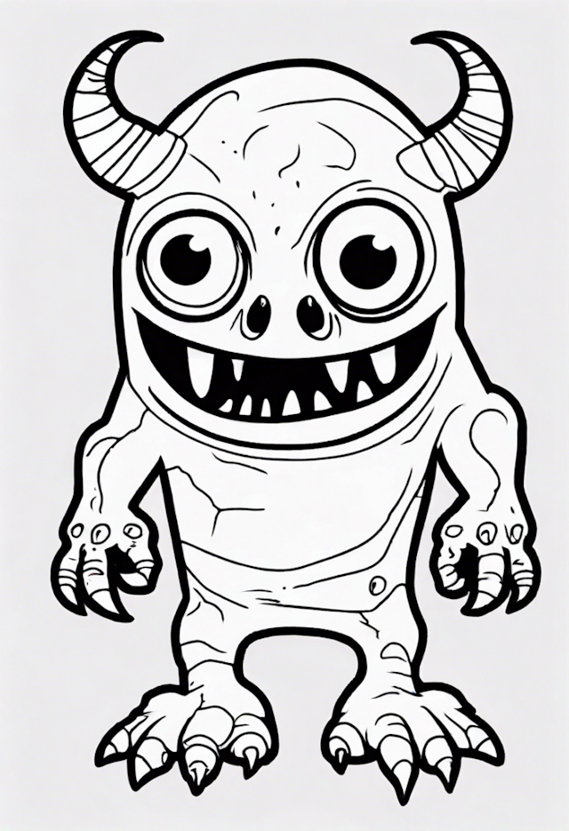 A coloring page of Monster Coloring Page: Bobo the Friendly Beast