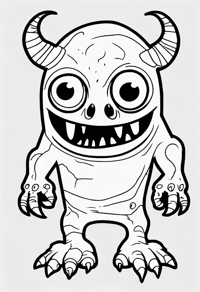 Monster Coloring Page: Bobo the Friendly Beast