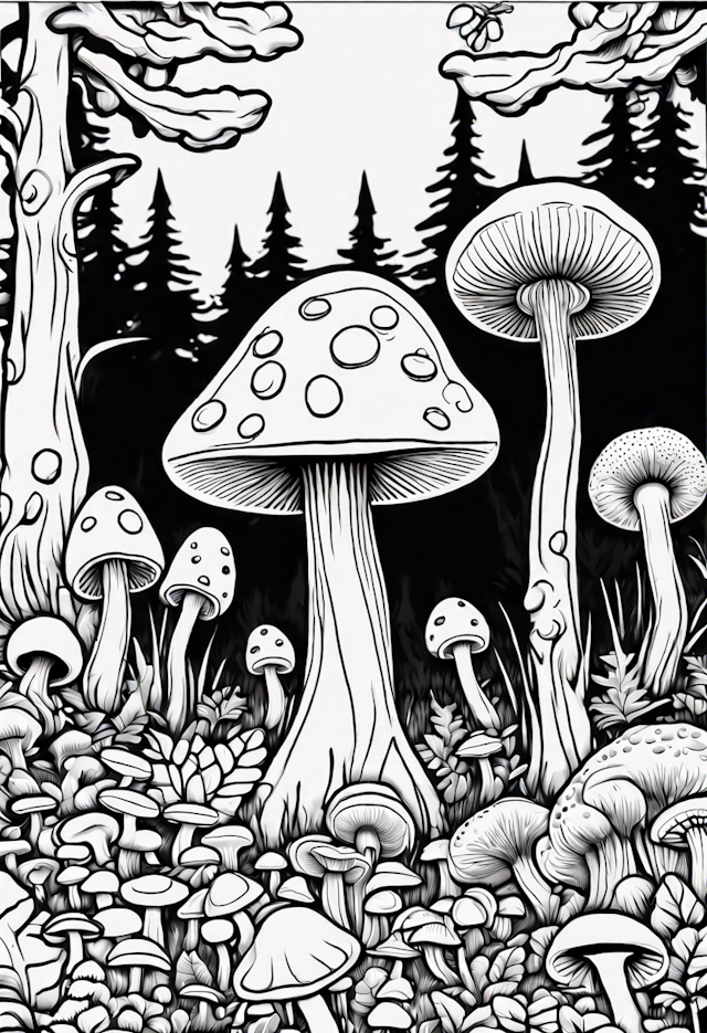 Enchanted Forest of Gigantic Mushrooms