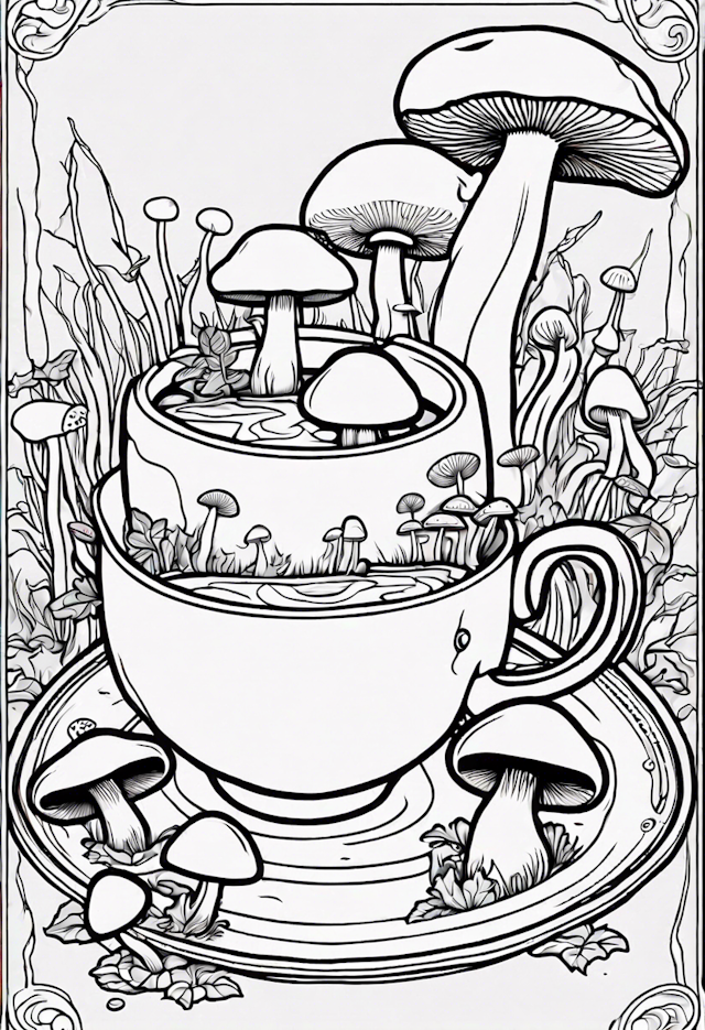 Garden of Mushroom Teacups