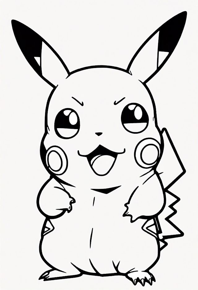 Pikachu’s Happy Adventure Coloring Page