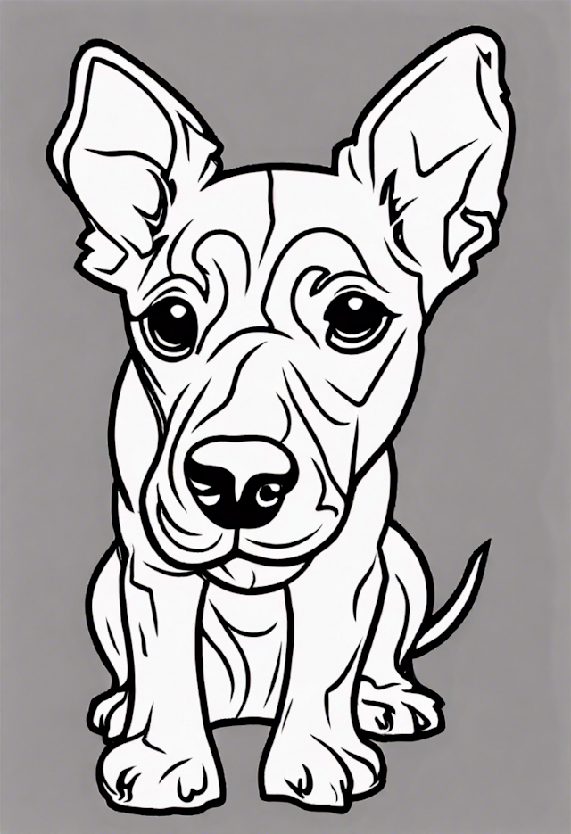 A coloring page of Puppy Portrait Coloring Page