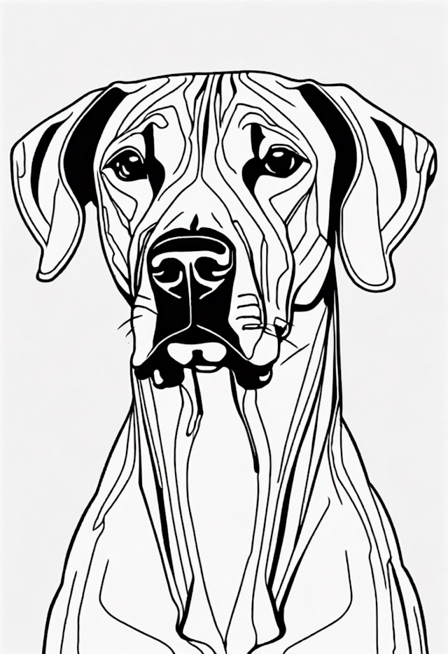 A coloring page of Dog Portrait Coloring Page