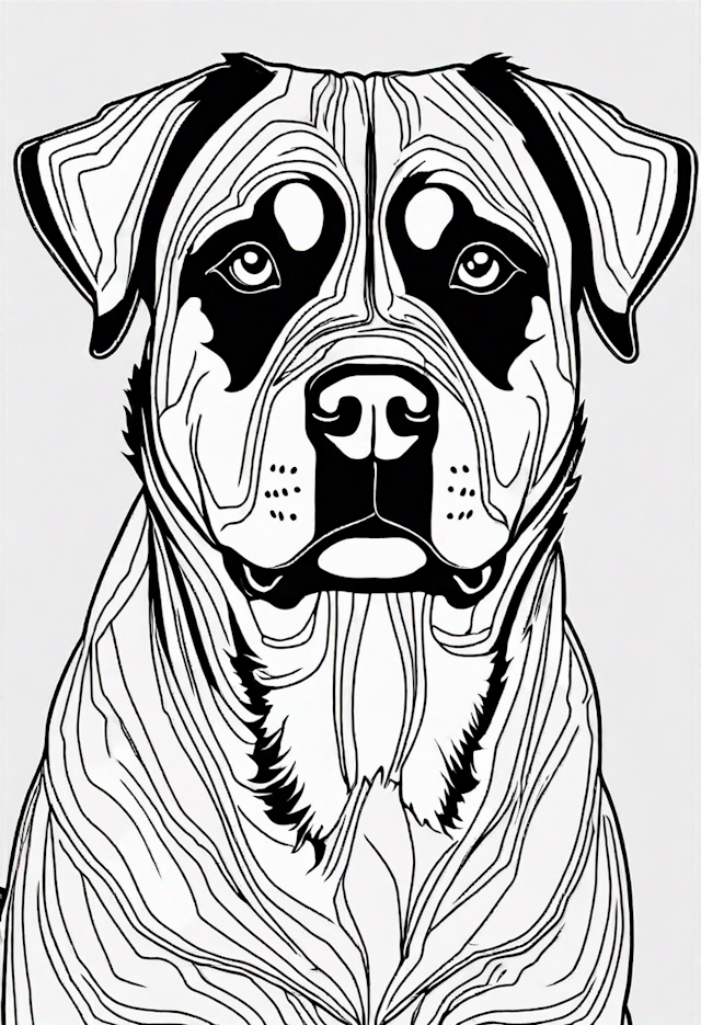 Majestic Dog Portrait Coloring Page