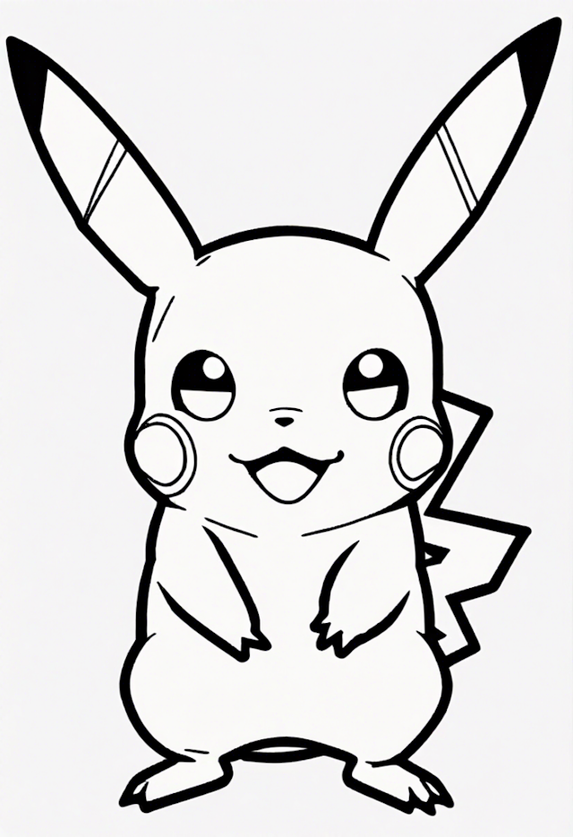 A coloring page of Pikachu Coloring Fun: Electric Adventure!