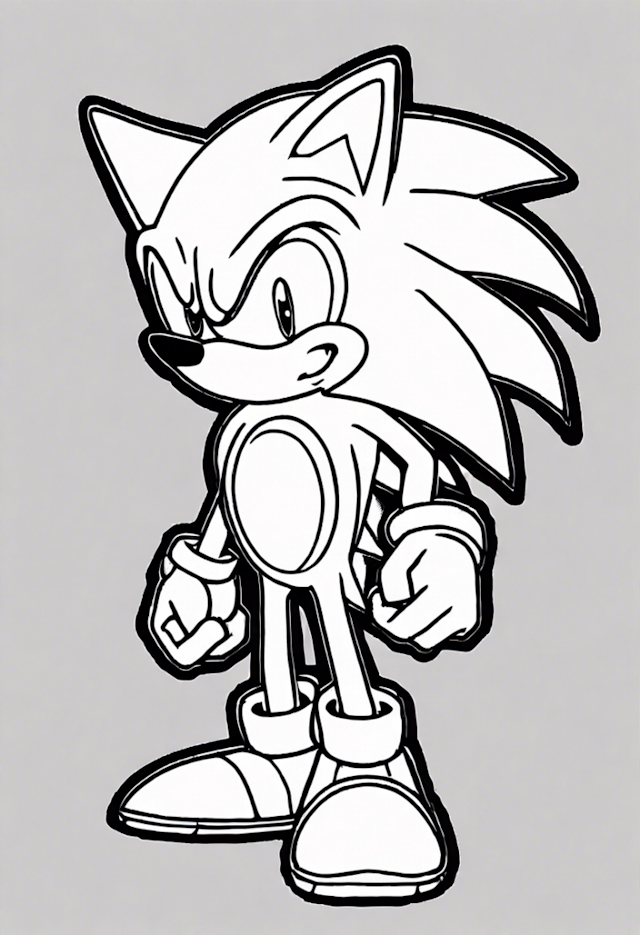 A coloring page of Sonic the Hedgehog Coloring Adventure