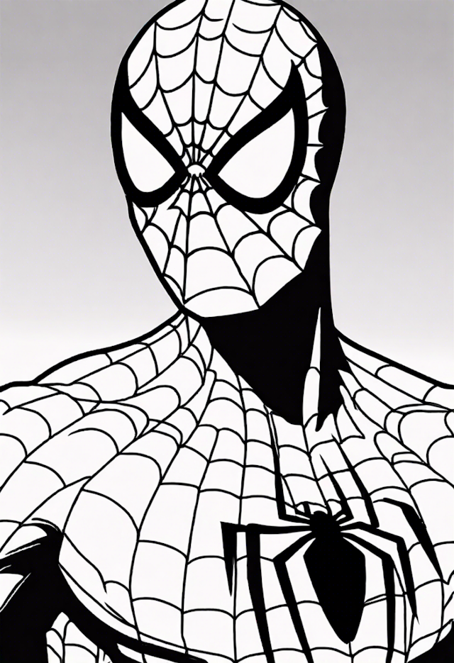 A coloring page of Spider-Man Coloring Adventure