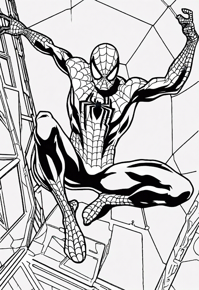 Spider-Man in Action Coloring Page