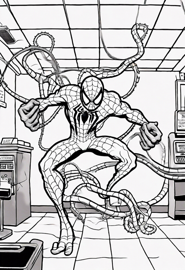 Spider-Man vs. Doctor Octopus Coloring Page