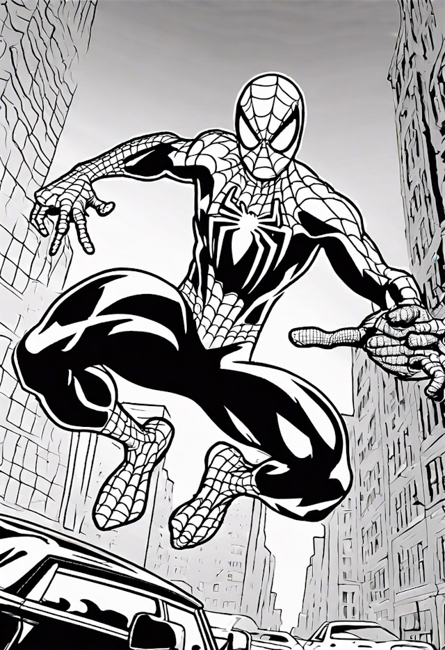 Spider-Man Leaps Through the City