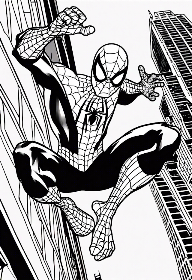 Spider-Man Swinging Through the City