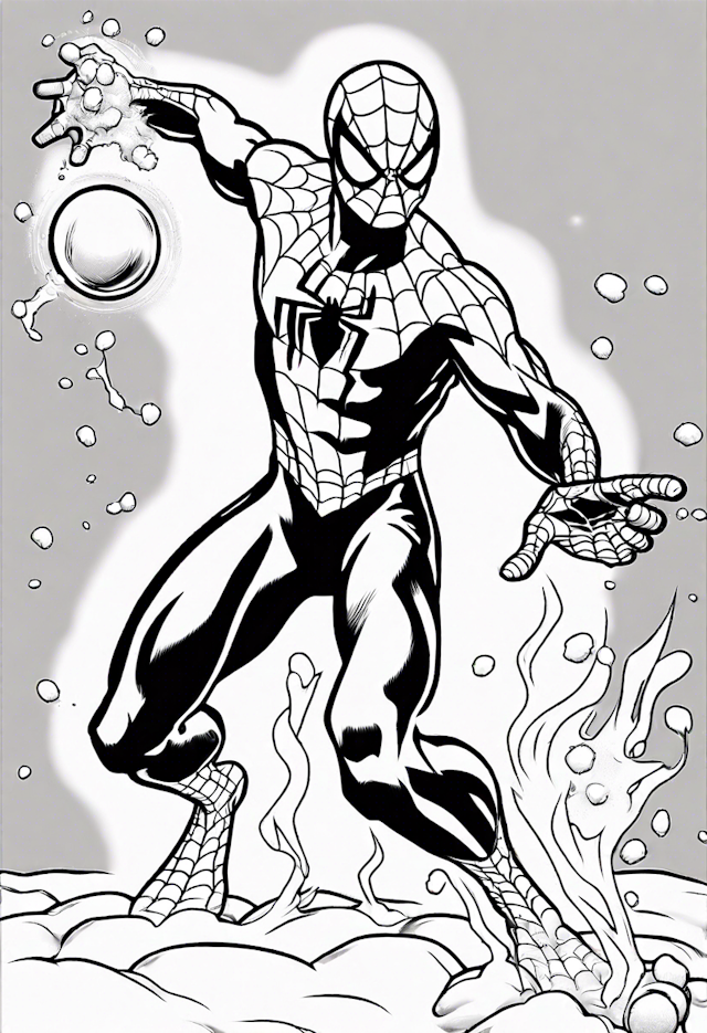 Spider-Man’s Web-Slinging Adventure Coloring Page