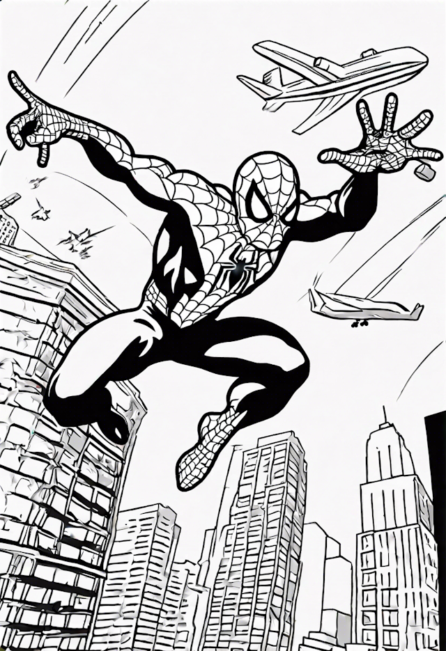 Spider-Man Swings Through the City Skyline