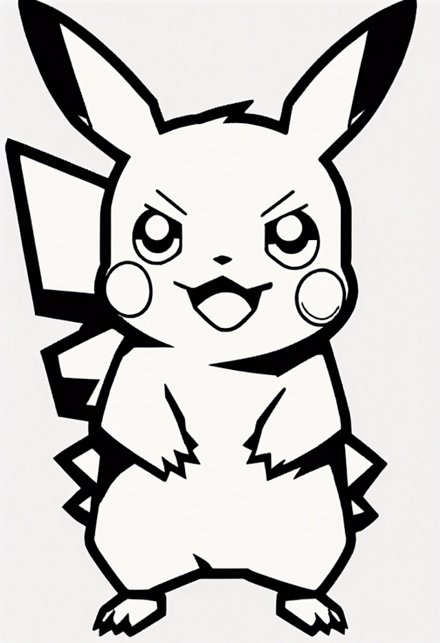 A coloring page of Pikachu Coloring Page