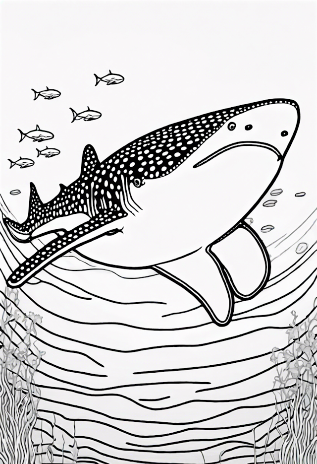 Whale Shark’s Underwater Adventure Coloring Page