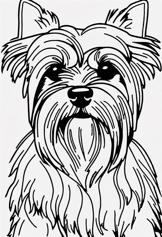 A coloring page of Yorkshire Terrier Coloring Fun
