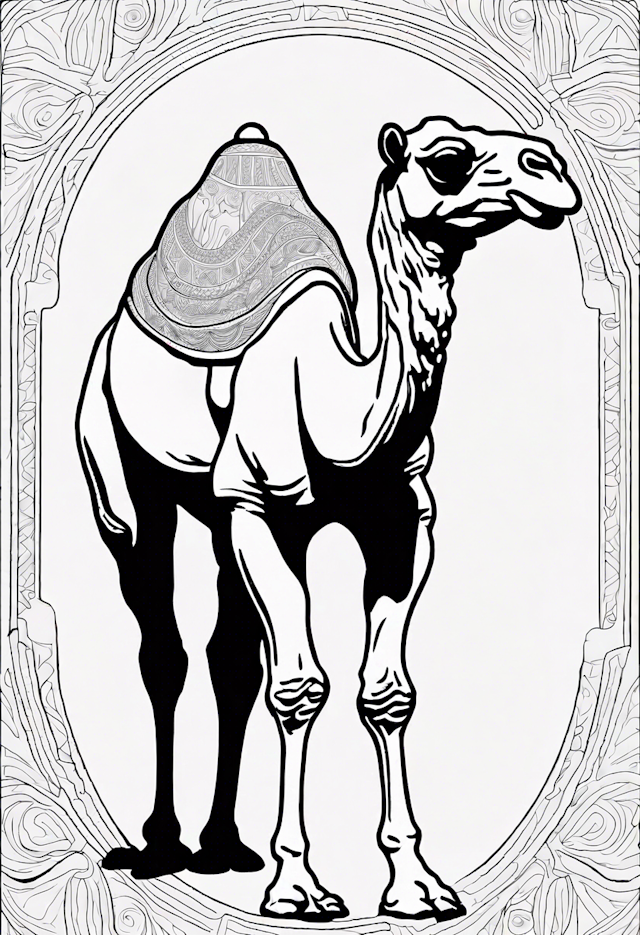 Majestic Camel Adventure Coloring Page