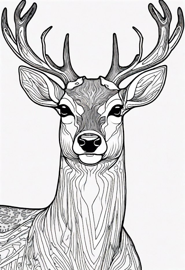 Majestic Deer in the Wild Coloring Page
