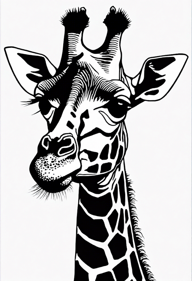 A coloring page of Giraffe Grace: A Wildlife Coloring Adventure