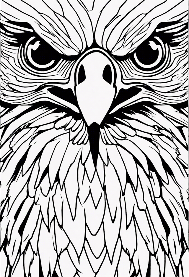 Eagle’s Fierce Gaze Coloring Page