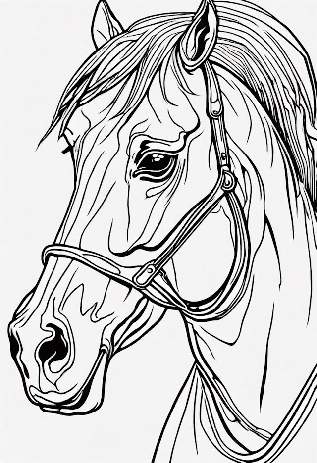 Majestic Horse Portrait Coloring Page