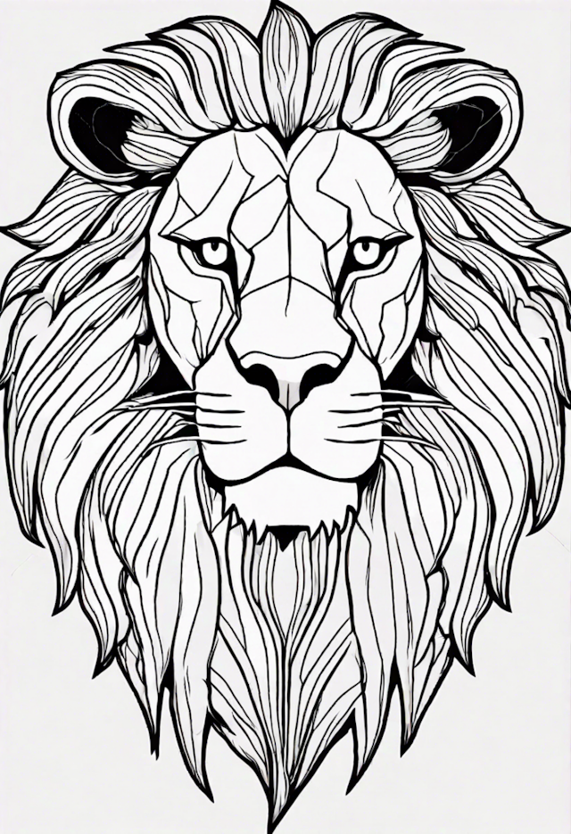A coloring page of Majestic Lion Coloring Page