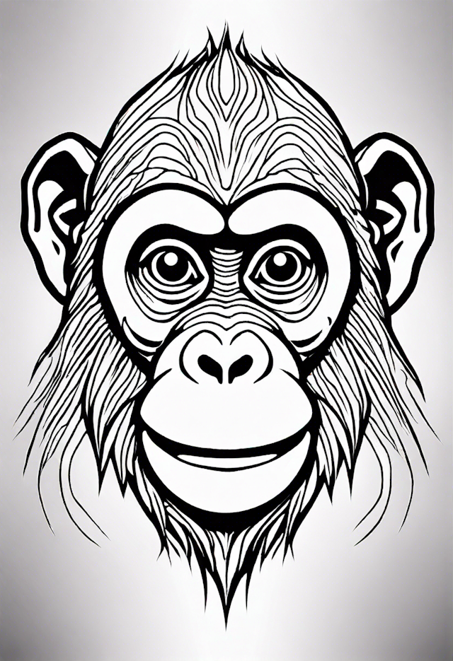 Monkey Smiling Coloring Page