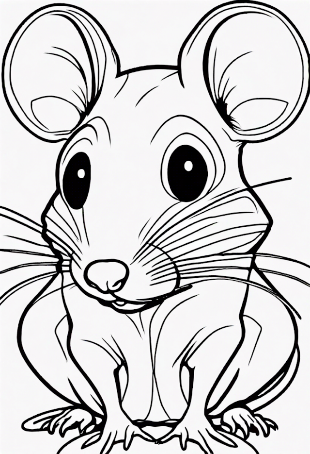 A coloring page of Cute Little Mouse Coloring Page
