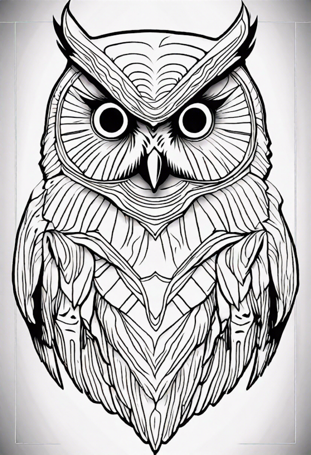 A coloring page of Majestic Owl Coloring Page