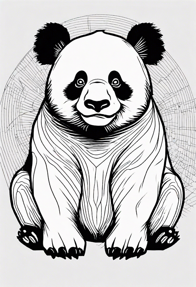 Panda’s Peaceful Moments Coloring Page