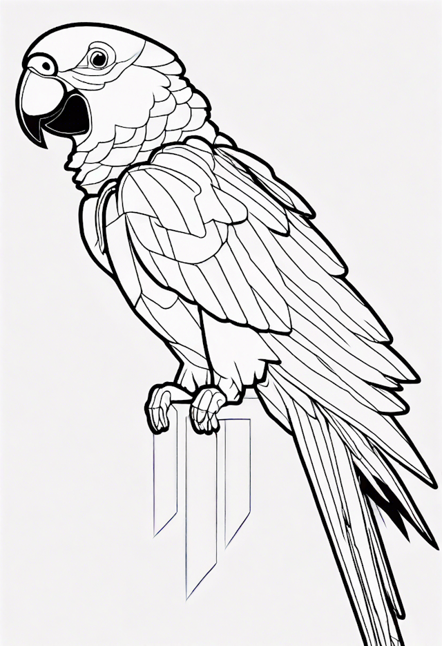 Parrot on Perch Coloring Page
