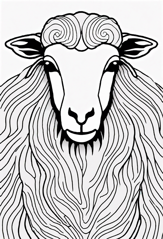 Majestic Sheep Coloring Page
