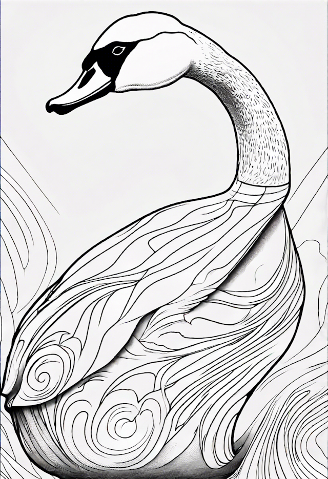 Elegant Swan Coloring Page